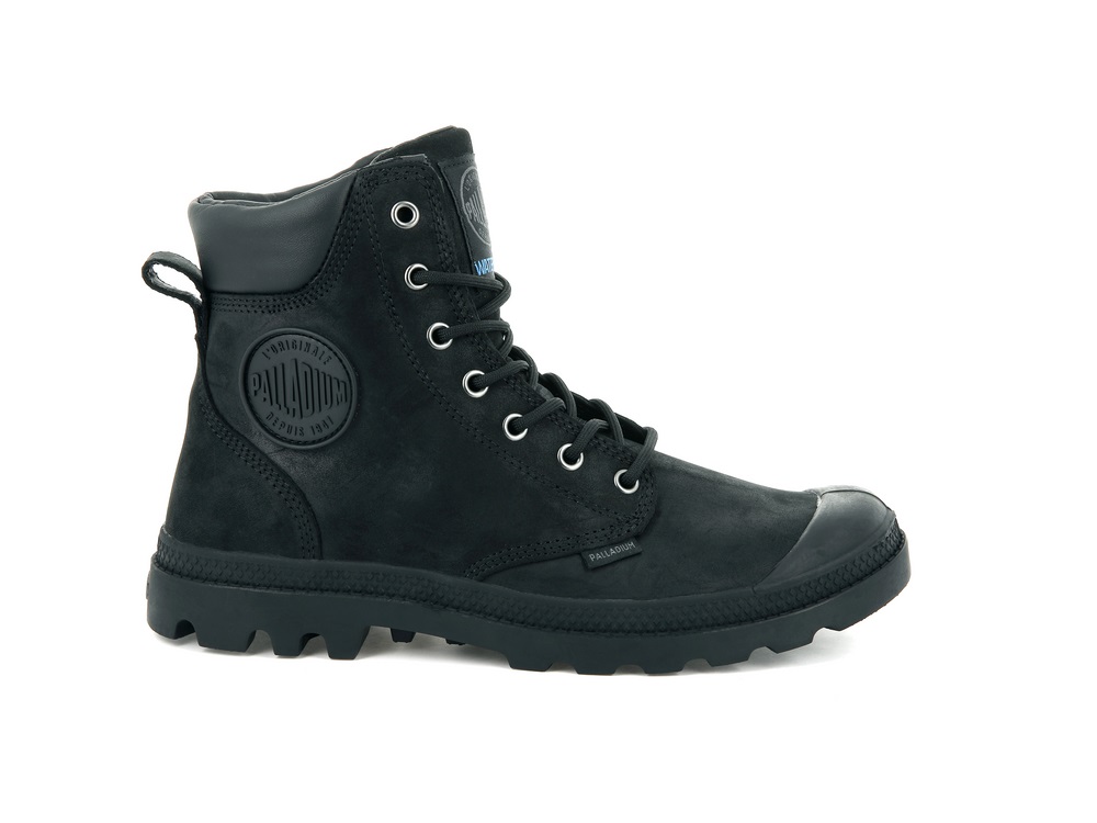 Botas Palladium PAMPA CUFF WP LUX Hombre Negras | Costa Rica-52489